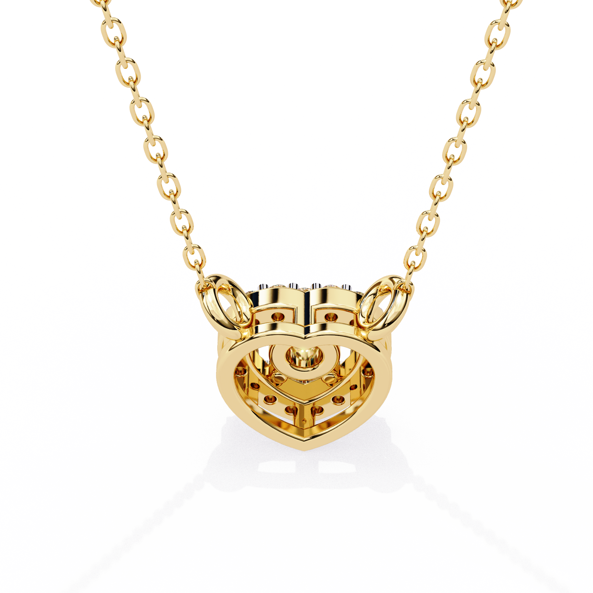 Solitairekart 0.17ct Natural Diamond Eternal Heart Halo Pendant-HI Color, VS-SI Clarity